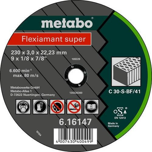Metabo Trennscheibe gekröpft für Naturstein und Kunststein, Durchmesser: 115 mm, 25 Stück, Schwarz - Bild 1