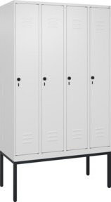 C+P Spind Classic PLUS Garderobenschrank mit 4 Abteilen, Gestell aus Stahl, Farbe: Grau, B/T/H: 120 x 50 x 212 cm - Bild 1