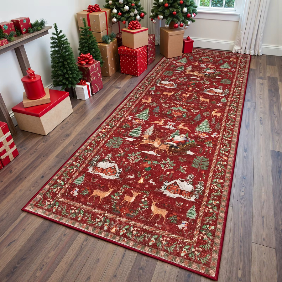 VIKAMA Weihnachtsläufer-Teppich im Bohemian-Stil für Flur und Küche - Bild 3