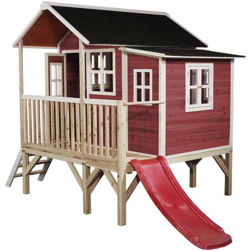 EXIT Toys Loft 350 Holzspielhaus Spielturm, rot, B/H/T: 190 x 215 x 322 cm - Bild 5