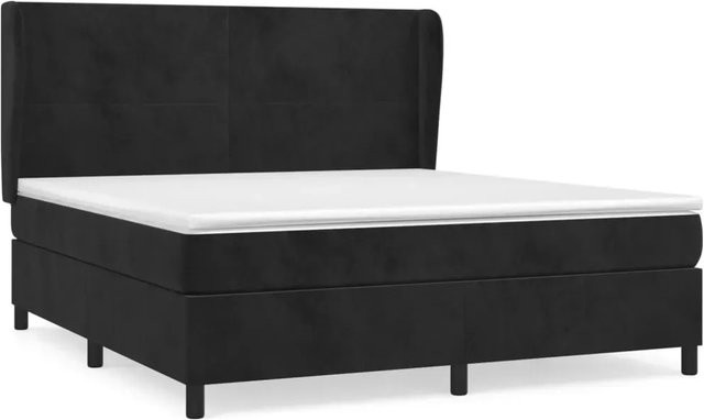 vidaXL Boxspringbett mit Matratze Hybrid-Design in Schwarz aus Samt, B/T: 160 x 200 cm - Bild 1