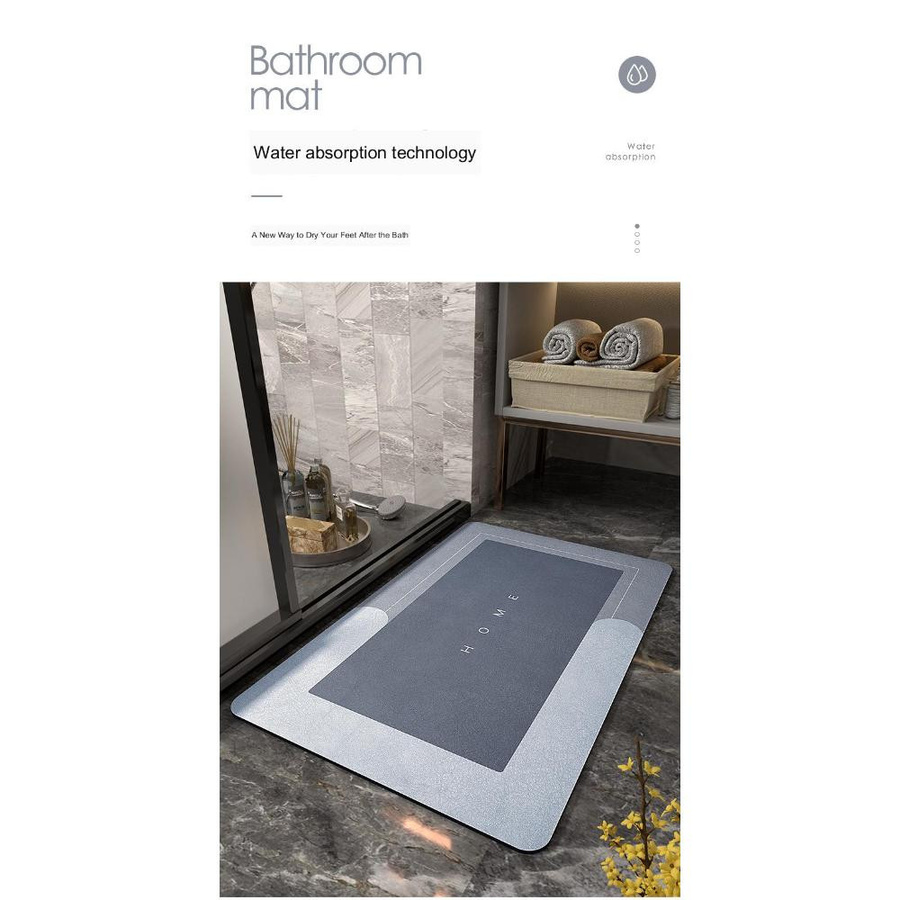 Saugfähige und schnell trocknende Badezimmermatte von DZL General Home Appliances, rutschfeste Fußmatte für Bad und Küche, B: 150 cm, T: 45 cm - Bild 2