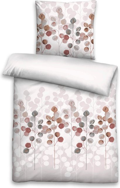 Biberna Bettwäsche Seersucker aus 100% Baumwolle in White und Multicolour mit Reißverschluss für Unisex, B/H: 135 x 200 cm und 80 x 80 cm - Bild 1