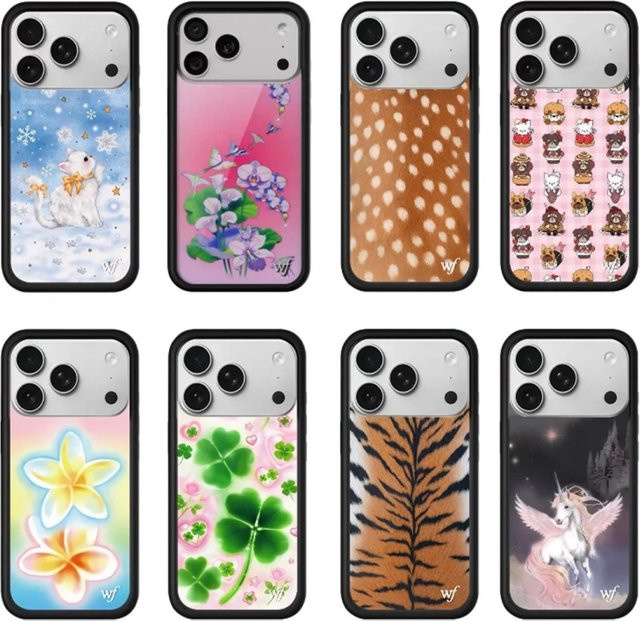 Handyhülle mit Wildflower Tiger Muster und Engelsflügel für dein iPhone 11 bis 17 Pro Max und 16 Plus - Bild 1