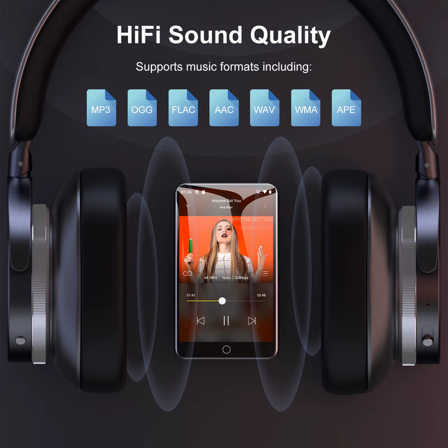 Diofox M8 Android 9.0 MP3 MP4 Player in Schwarz mit Bluetooth und WLAN zur Unterstützung von Spotify, Audible und Pandora sowie bis zu 512GB Erweiterungsmöglichkeit - Bild 2