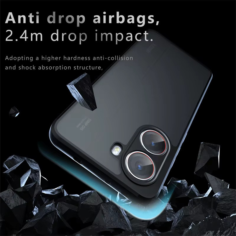 Mattierte und stoßfeste Schutzhülle für dein Xiaomi Poco X8 Pro Max in Schwarz, durchscheinende Hartschale mit Rahmen - Bild 3