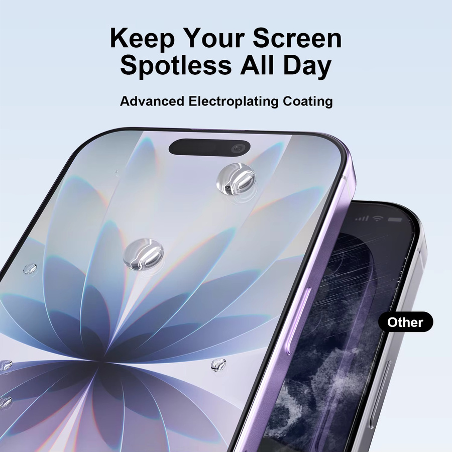 Bonola 2er-Pack Displayschutzfolie aus gehärtetem Glas für iPhone 17 Pro MAX und iPhone 17 Air, transparent, 9H Schutz mit einfachem Ortungsgerät - Bild 2