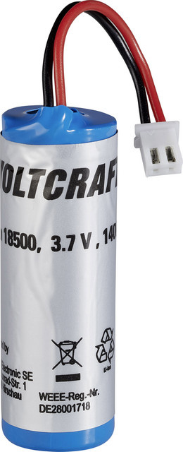 Voltcraft 18500 Li-Ion Ersatzakku für IR-Thermometer IR1000-50CAM und IR-1600 CAM - Bild 1