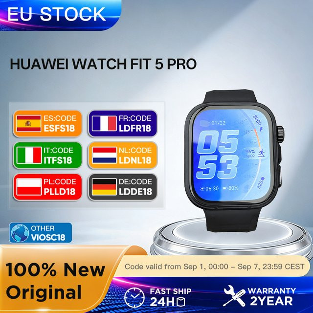 Huawei WATCH FIT 5 Pro Smartwatch in Orange oder Black - Bild 1
