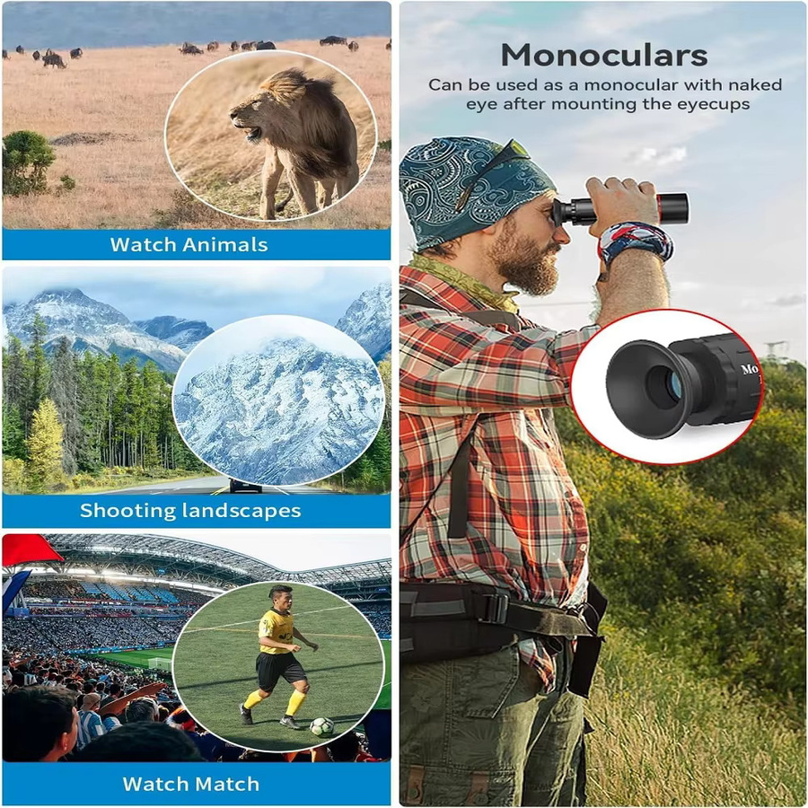 ALLOET Handy Kamera Objektiv Clip-On Zoom Teleobjektiv in Schwarz für Camping, Jagd und Sport - Bild 5