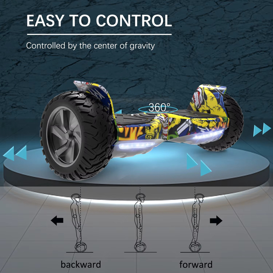 RCB Hoverboard, Selbstbalancierender Elektroroller, 8,5 Zoll, mit App-Steuerung, Bluetooth-Lautsprecher & LED-Lichter - Bild 3