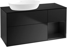 V&B Waschtischunterschrank Finion mit Wandbeleuchtung, Blau lackiert, Breite: 120 cm, Tiefe: 50,1 cm, Höhe: 50,1 cm - Bild 1