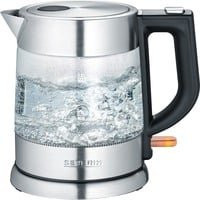 Severin Wasserkocher WK 3468 aus Glas und Edelstahl in Schwarz und Silber, 1,0 l, 2200 W - Bild 1
