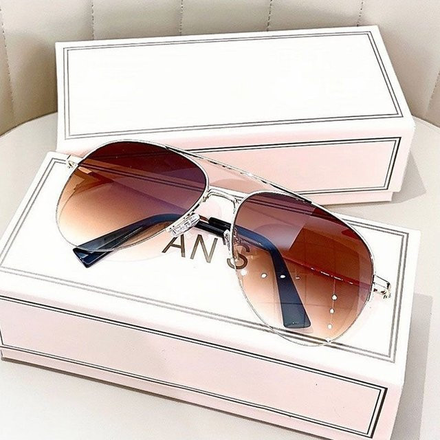 Vintage Sonnenbrille Aviator, randlos, Unisex, braun - Bild 1