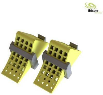 Thicon Models 50087 Hemmschuhe in Gelb für Modelle im Maßstab 1:14, 2 Stück - Bild 1