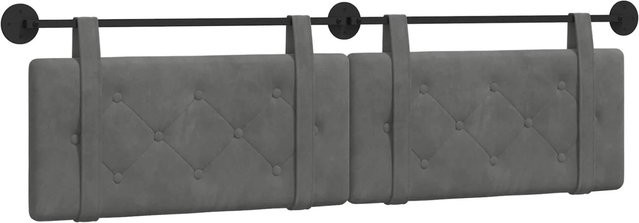 vidaXL Wandmontiertes Polsterpaneel aus Samt in Dunkelgrau, B/H/T: 170 x 55 x 5 cm - Bild 1