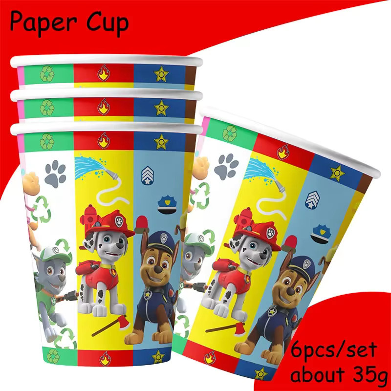 Paw Patrol Marshall Partyzubehör Set mit Teller, Tasse, Topper und Strohhalm in Mehrfarbig für Kindergeburtstage und Babypartys - Bild 2