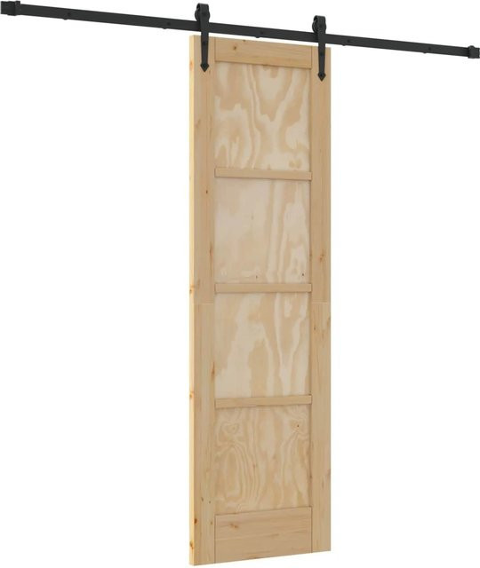 vidaXL Schiebetür ORKDAL aus massivem Kiefernholz in Natur, Farbe: Braun/Beige, B: 61 cm, H: 198,5 cm - Bild 1