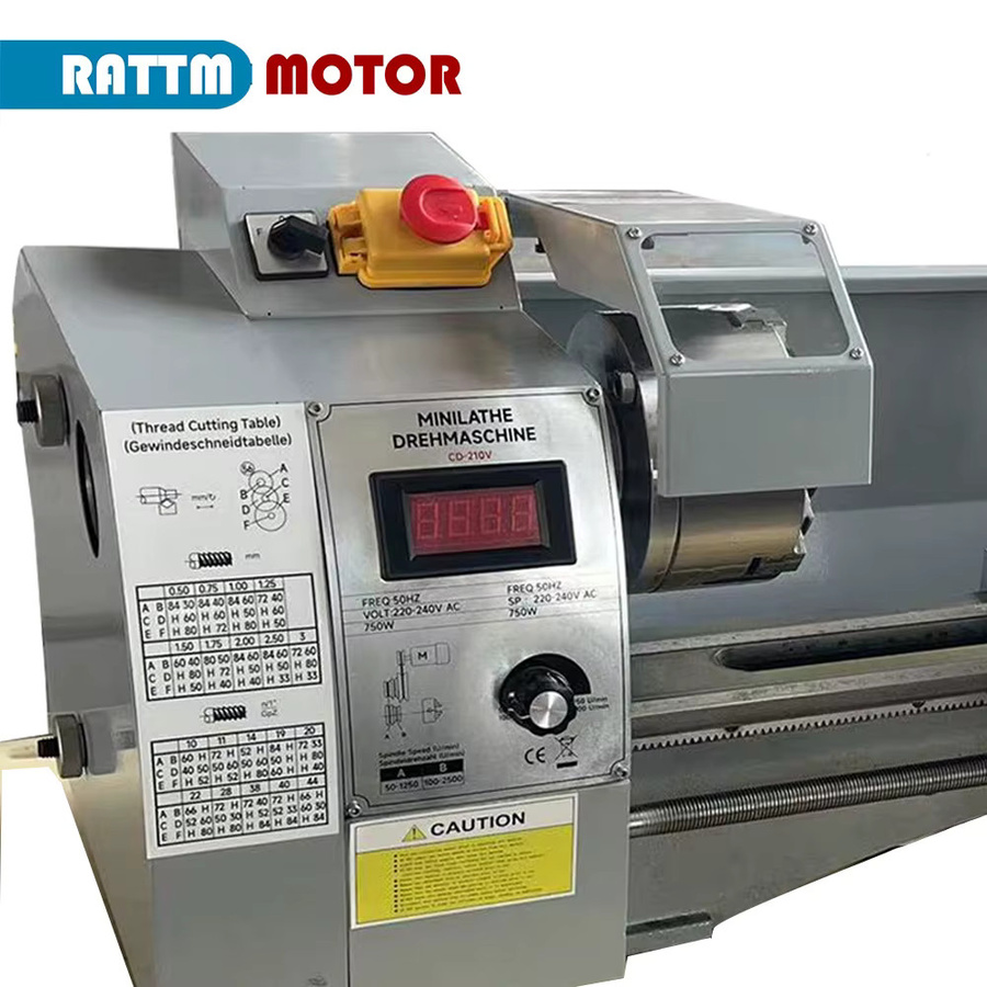 POWACE Kleine Metall-Drehmaschine mit digitaler Anzeige und variabler Geschwindigkeit, 750W Fräs- und Holzbearbeitungsmaschine - Bild 5