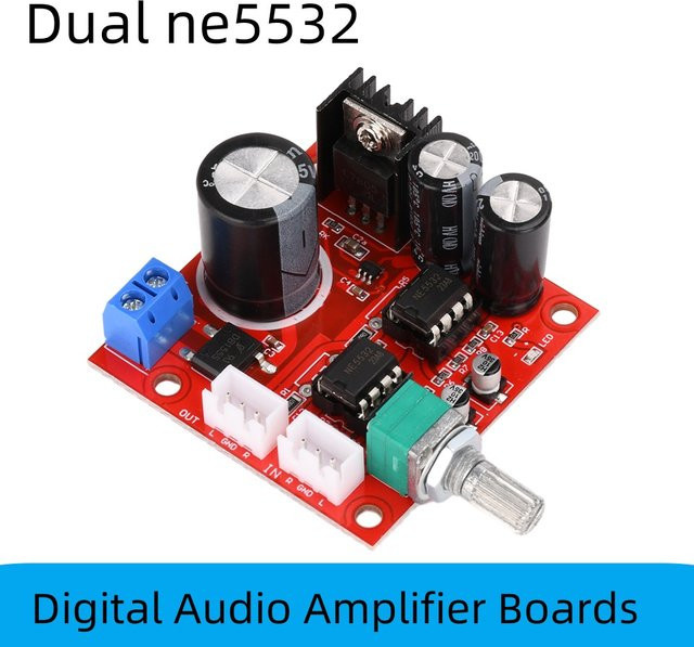 diymore Dual NE5532 Vorverstärker-Platine als Einzelversorgung-Verstärkermodul in Rot - Bild 1