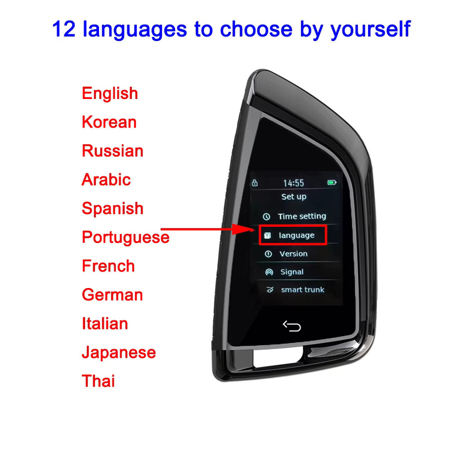 YIQIXIN LCD Display Auto Funkschlüssel Universal Remote Smart Key in Schwarz für BMW Mercedes Benz Audi Kia Toyota Hyundai Lexus Porsche - Bild 2
