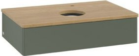 V&B Waschtischunterschrank Antao ohne Frontstruktur, Eiche honigfarben lackiert, B/T/H: 80 x 50 x 19 cm - Bild 1