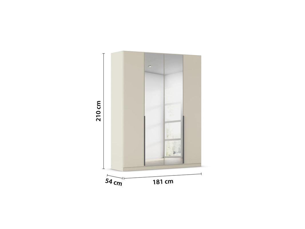 RAUCH Drehtürenschrank Alabama mit Spiegel in Beige-Champagner und grauen Griffen, B/H: 181 x 210 cm - Bild 3
