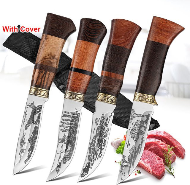 InLeung Schmiedemesser mit Holzgriff in Braun für Fleisch, Obst und Gemüse - Bild 1