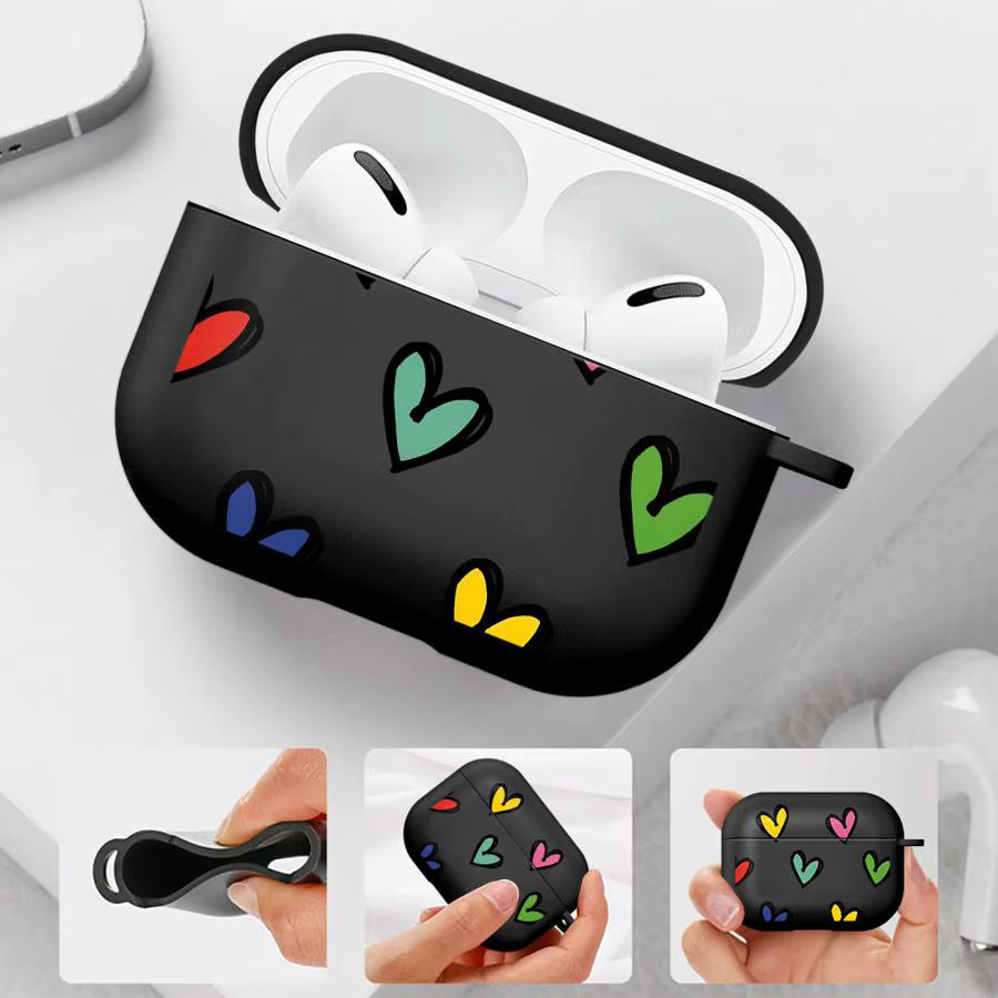 Bunte Cartoon-Liebesherz Schutzhülle für Apple AirPods Pro 1, 2 und 3 - Bild 4
