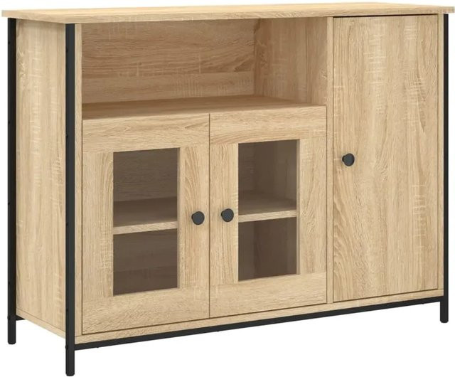 vidaXL Sideboard Sonoma-Eiche in Braun, B/T/H: 100 x 35 x 75 cm - Bild 1