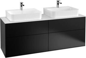 Villeroy & Boch Waschtischunterschrank Finion, Wandhängend, Weiß/Schwarz, B: 160 cm, T: 50,1 cm, H: 50,1 cm - Bild 1