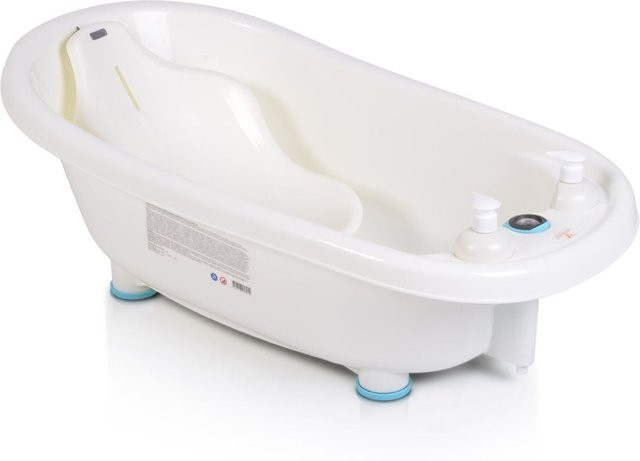 Moni Baby Badewanne Set Bubble in Blau und Weiß mit Thermometer, Sitz sowie Duschgel- und Shampoospender - Bild 1