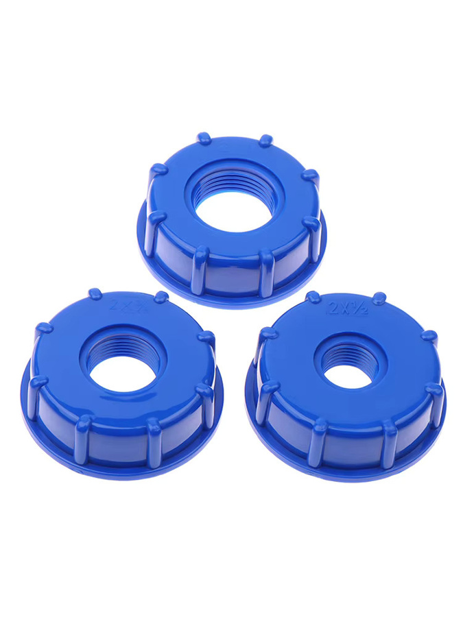 eelhoe S60x6 IBC Wassertank-Reduzieradapter in Blau mit 1/2 Zoll, 3/4 Zoll und 1 Zoll Anschlüssen für Gartenschläuche - Bild 3
