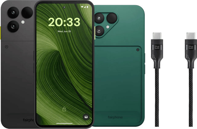 Fairphone 6 Smartphone 256GB Schwarz 5G mit Basis-Zubehörset - Bild 1