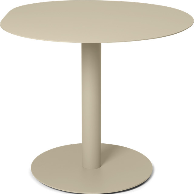 Ferm Living Pond Esstisch in Beige, runder Tisch mit organischem Design und höhenverstellbarer Mittelsäule für Außenbereich und Balkon - Bild 1