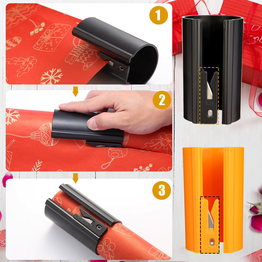 HORN Geschenkpapier-Schneider mit verschiebbarer Klinge in Orange/Schwarz - Bild 5