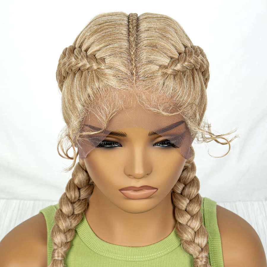 Synthetische Cornrow Perücke, lockige Welle, Spitze Frontal, 30 Zoll, Damen - Bild 2