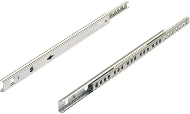 Hettich Kugelteilauszug für Schubkästen in Silber mit 17 mm Nut und 450 mm Auszugslänge - Bild 1