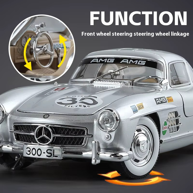 Maisto 300SL Sportwagen, Legierungsmodell, 1:24, mit Soundeffekten, ab 3 Jahren - Bild 4