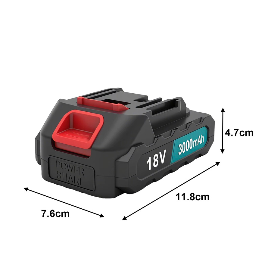 2er-Pack Ersatzakku für Makita 18V Akku-Werkzeuge mit 3000mAh und USB-C-Ladeanschluss, Schwarz - Bild 2