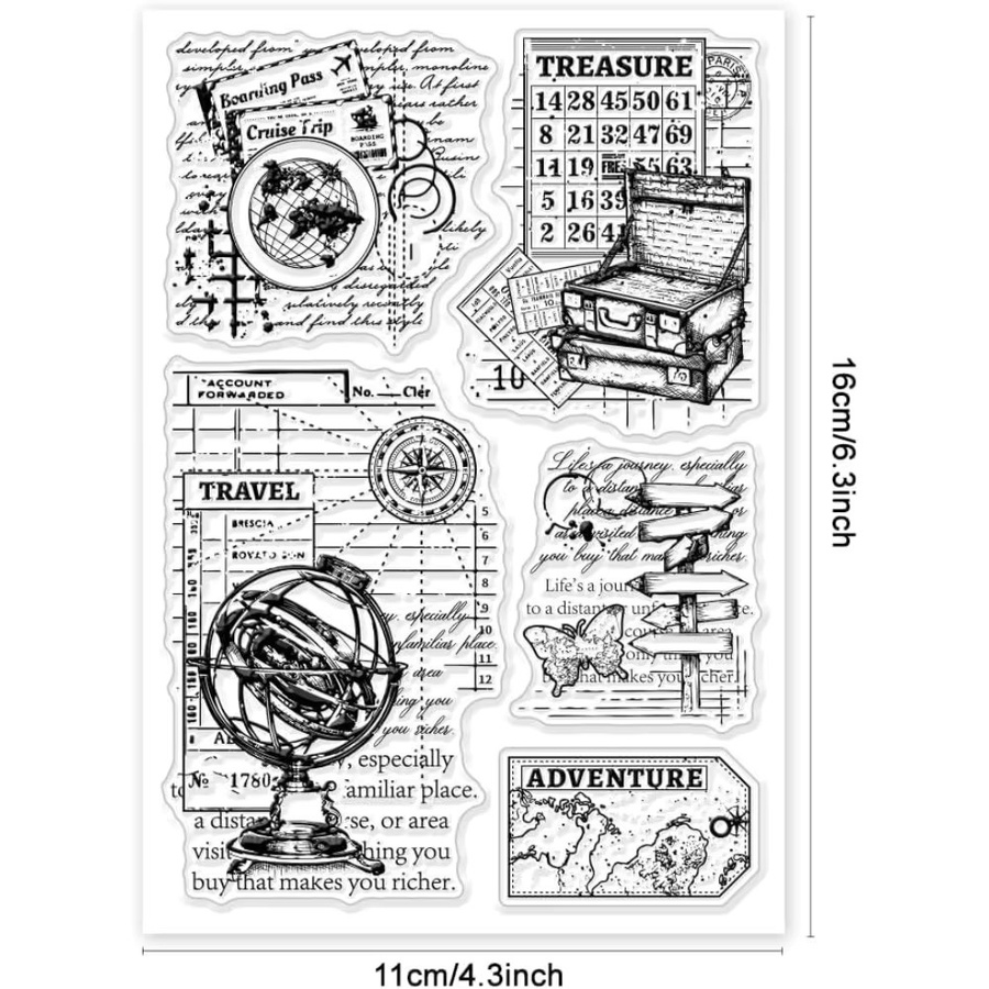 Transparenter Reise-Abenteuer-Stempel für die Kartenherstellung und Zeitplanung - Bild 2