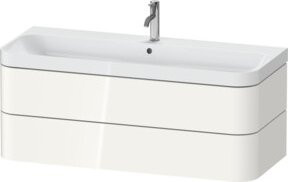 Duravit Möbelwaschtisch Happy D.2 Plus in Weiß Hochglanz mit 2 Schubladen und 1 Handtuchhalter, B: 117,5 cm, T: 49 cm - Bild 1