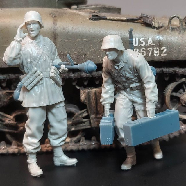 GK Zwei Soldaten im Kampf, Militär, Resin-Modellfigur, 1/35, unmontierter und unbemalter Bausatz - Bild 1