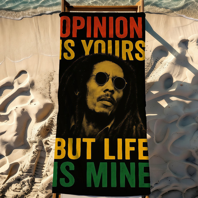 Singer Bob Marley Handtuch Multicolour schnell trocknend und sanddicht für Sport, Reise und Camping - Bild 1