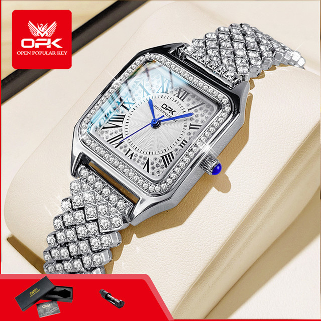 OPK Armbanduhr, Diamant, Edelstahl, Quarz, Silber, Damen - Bild 1