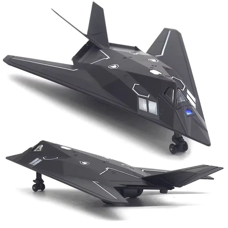 KaKBeir Nighthawk F-117A Stealth Kampfflugzeug Modell aus Legierung in Schwarz als Wandornament oder Spielzeug für Kinder - Bild 2