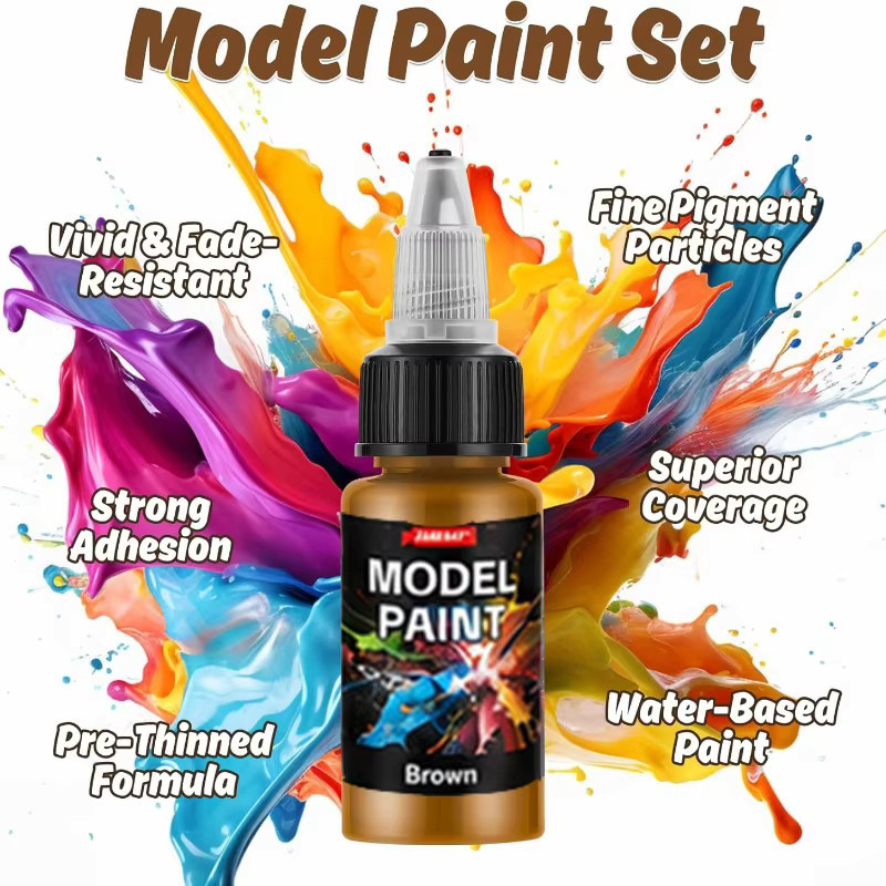 24 Farben Acrylfarben Set mit Pinseln, ungiftige Pigmentfarben für Handmalerei und Sprühen, Multicolour, 24 x 20 ml - Bild 2