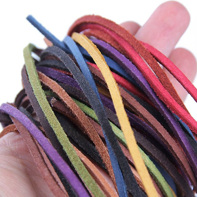 Armbandband Rindsleder, bunt, 2 Meter, 3 x 2 mm, Unisex - Bild 1