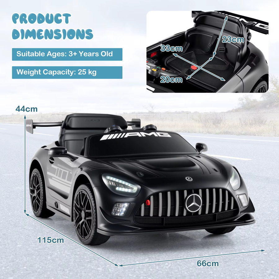 GOFLAME Mercedes-Benz Elektroauto für Kinder, 12 V, mit Fernbedienung, LED-Lichtern & Musik, ab 3 Jahre - Bild 3