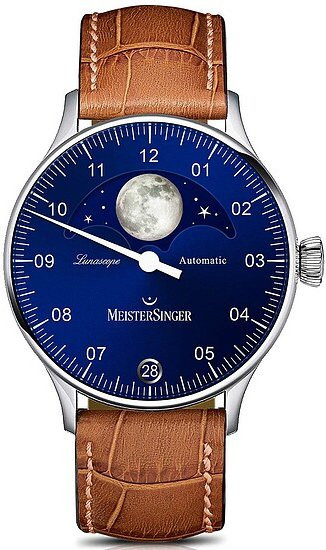 Meistersinger Lunascope LS 908, Einzeigeruhr, Automatik, Edelstahl, 40 mm, Herren - Bild 1